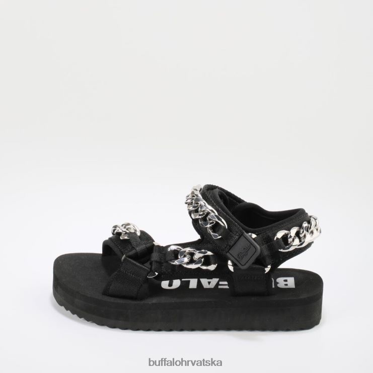 crno Buffalo veganske sandale s platformom od kadulje |sandale TDD6T922
